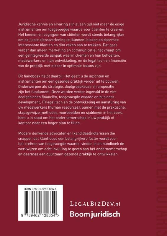 Achterkant van Cliëntgericht ondernemerschap: handboek voor advocaat en notaris