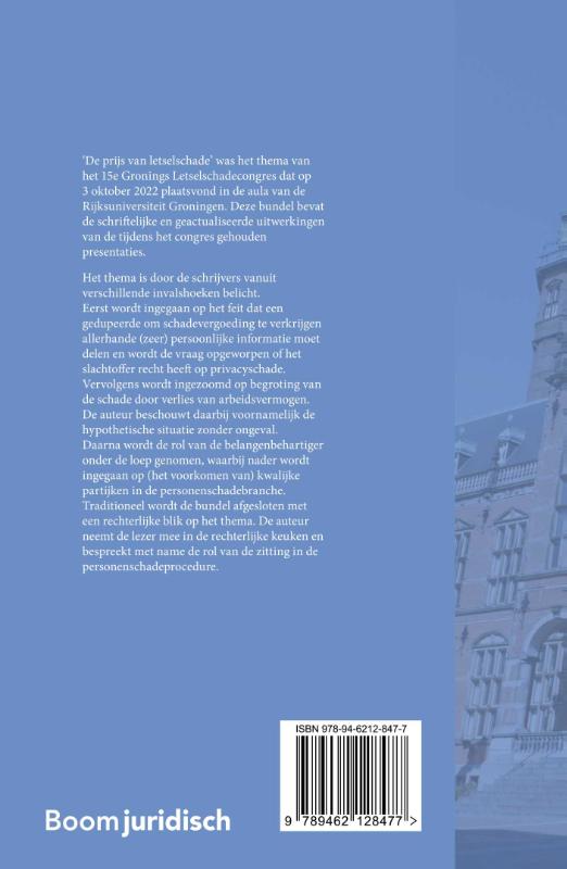 Achterkant van De prijs van letselschade