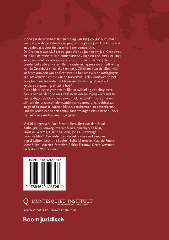 Achterkant van De Grondwet van 1848 tot nu