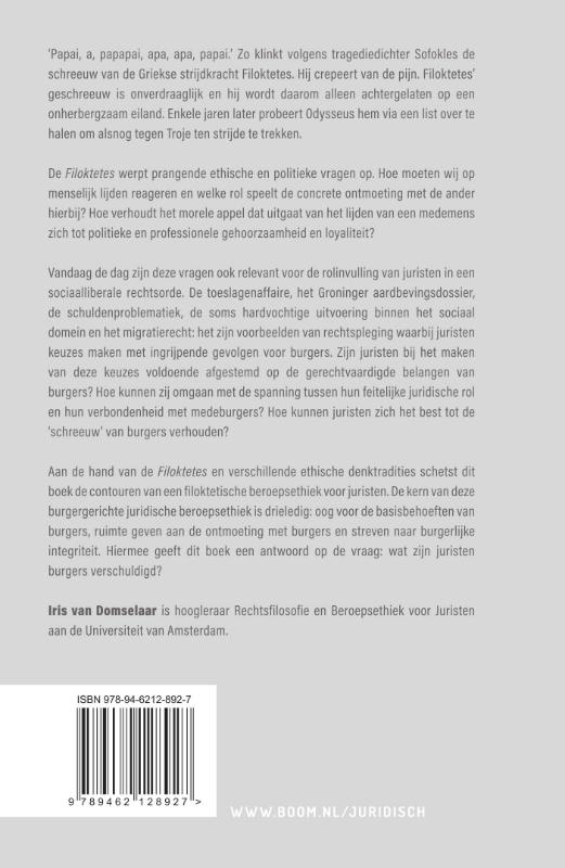 Achterkant van Recht, ethiek en de schreeuw van Filoktetes