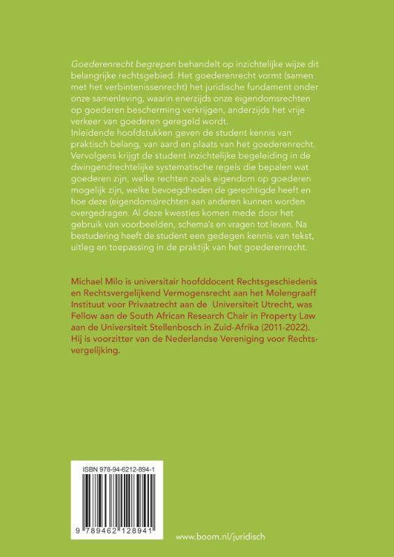 Achterkant van Goederenrecht begrepen