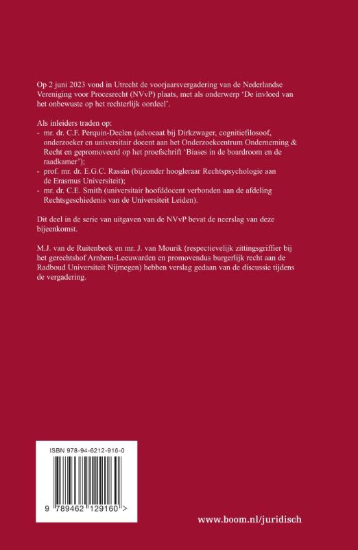 Achterkant van De invloed van het onbewuste op het rechterlijk oordeel