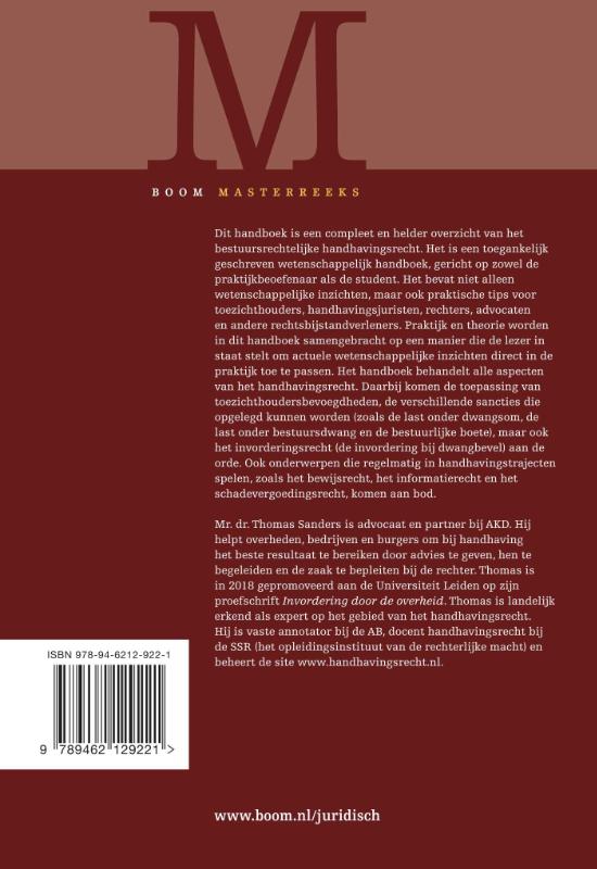 Achterkant van Handboek toezicht, handhaving en invordering