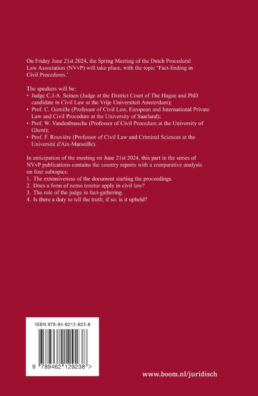 Achterkant van Fact Finding in Civil Proceedings