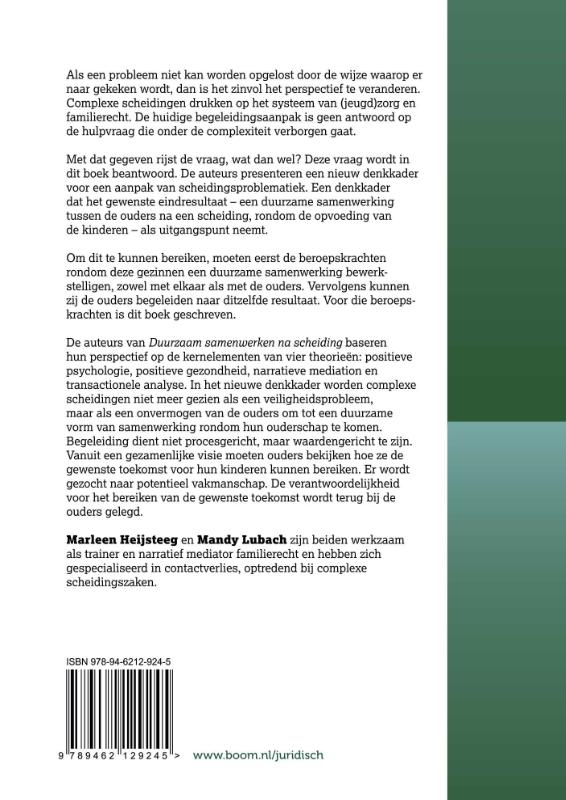 Achterkant van Duurzaam samenwerken na scheiding