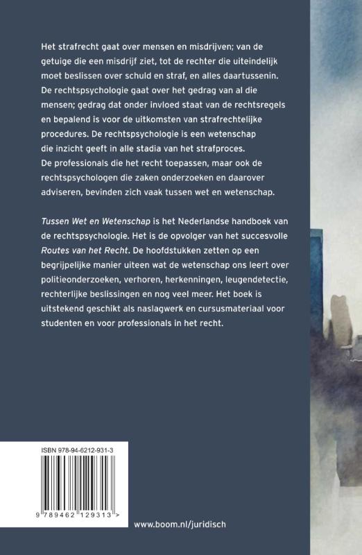 Achterkant van Tussen Wet en Wetenschap