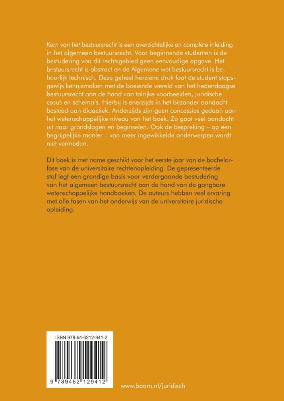 Achterkant van Kern van het bestuursrecht