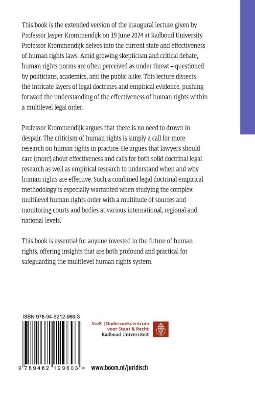 Achterkant van The effectiveness of human rights in a multilevel legal order under threat?