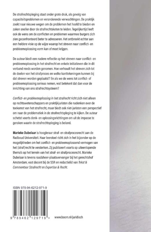 Achterkant van Conflict- en probleemoplossing in het strafrecht