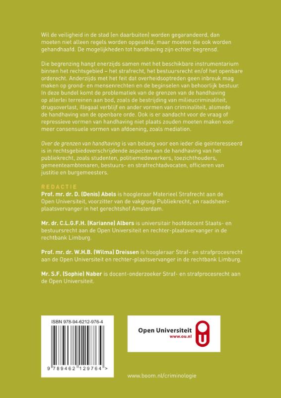 Achterkant van Over de grenzen van handhaving