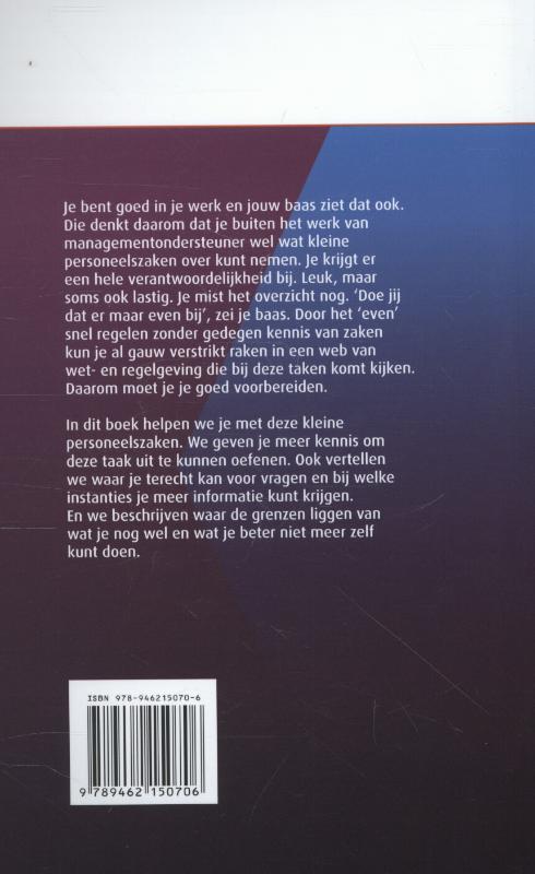 Achterkant van HR-taken voor managementondersteuners