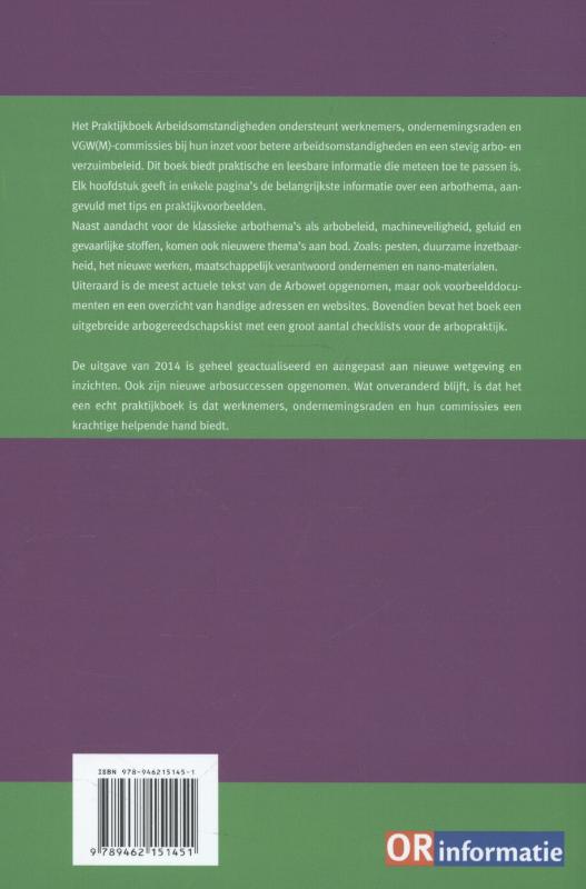 Achterkant van Praktijkboek arbeidsomstandigheden