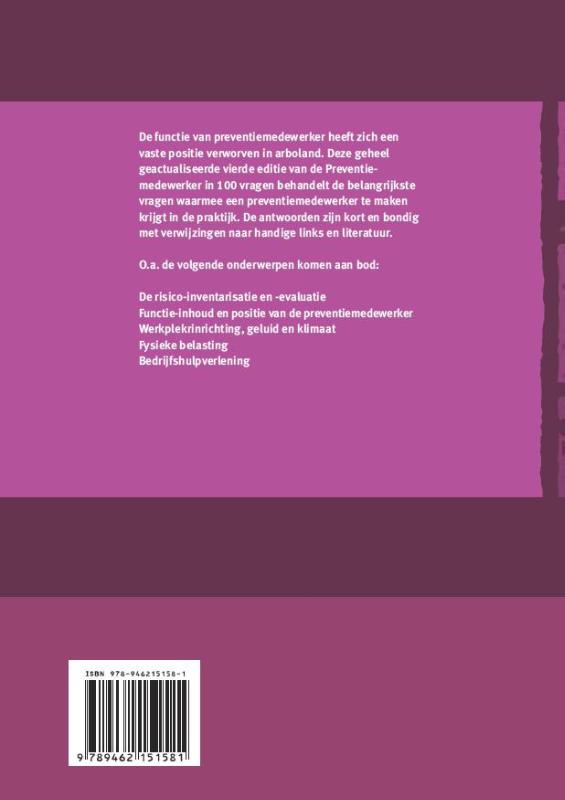 Achterkant van Preventiemedewerker in 100 vragen