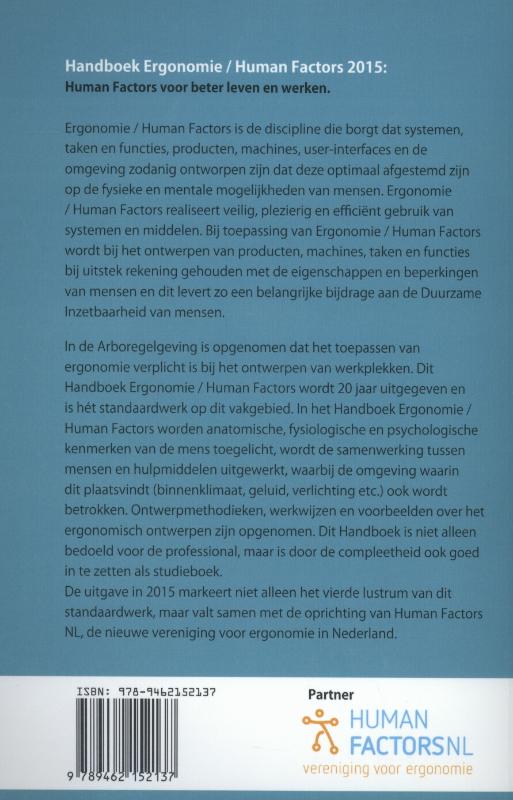Achterkant van Human Factors 2015