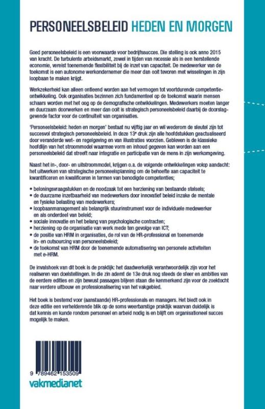 Achterkant van Personeelsbeleid: heden en morgen