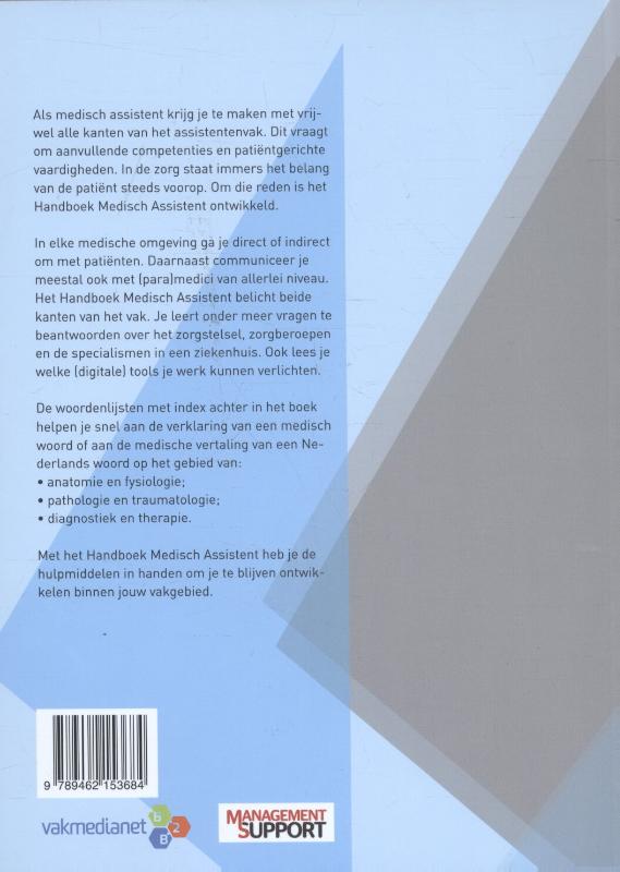 Achterkant van Handboek medisch assistent