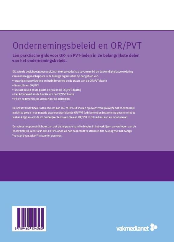 Achterkant van Ondernemingsbeleid en OR/PVT