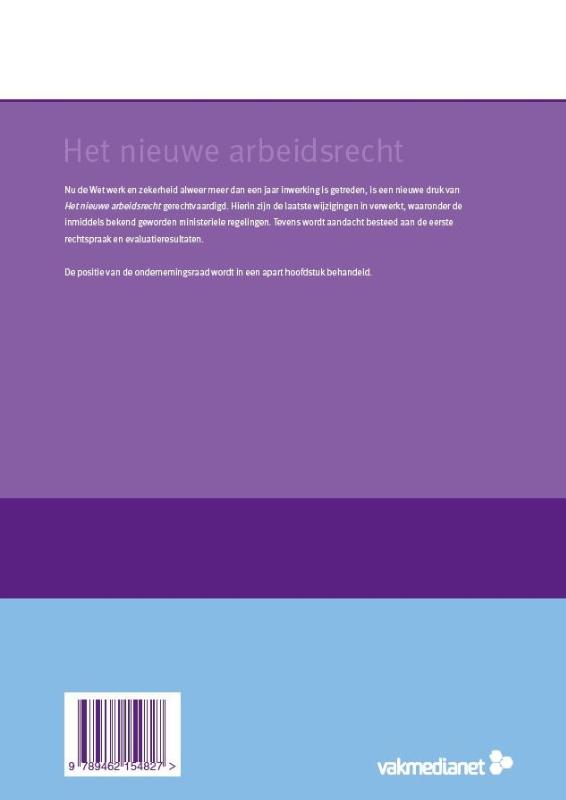 Achterkant van Het nieuwe arbeidsrecht