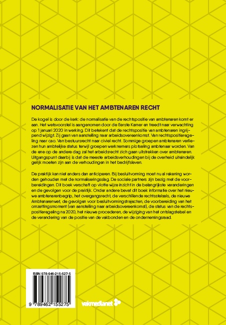 Achterkant van Normalisatie van het ambtenarenrecht