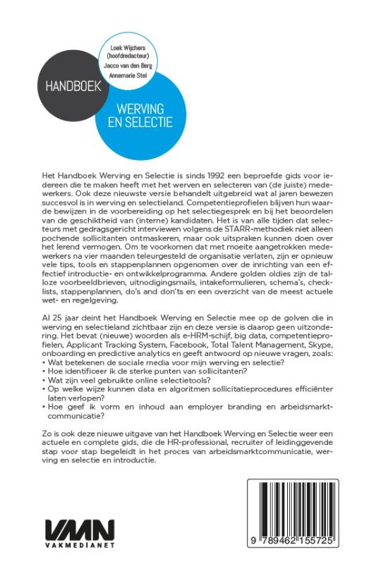 Achterkant van Handboek Werving en Selectie