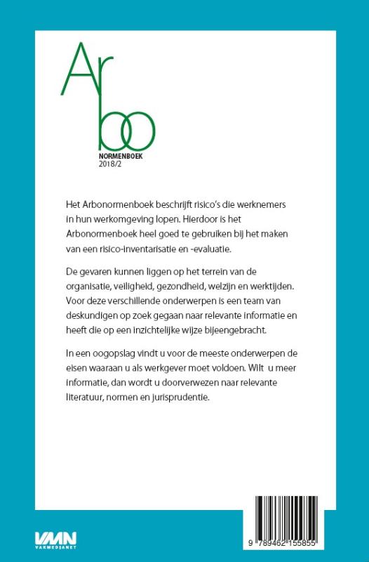 Achterkant van Arbonormenboek 2018/2