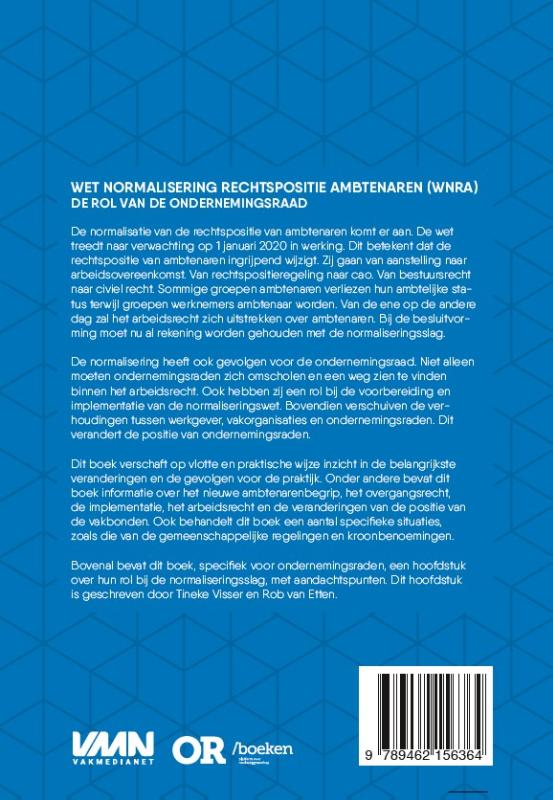 Achterkant van Wet normalisering rechtspositie ambtenaren (Wnra)