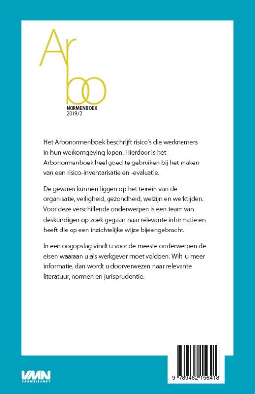 Achterkant van Arbonormenboek 2019/2
