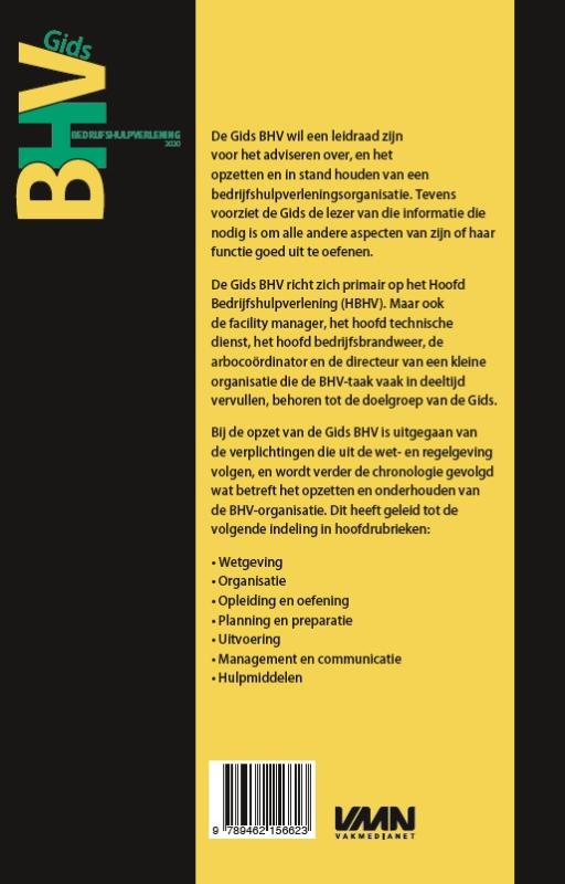 Achterkant van Gids Bedrijfshulpverlening 2020