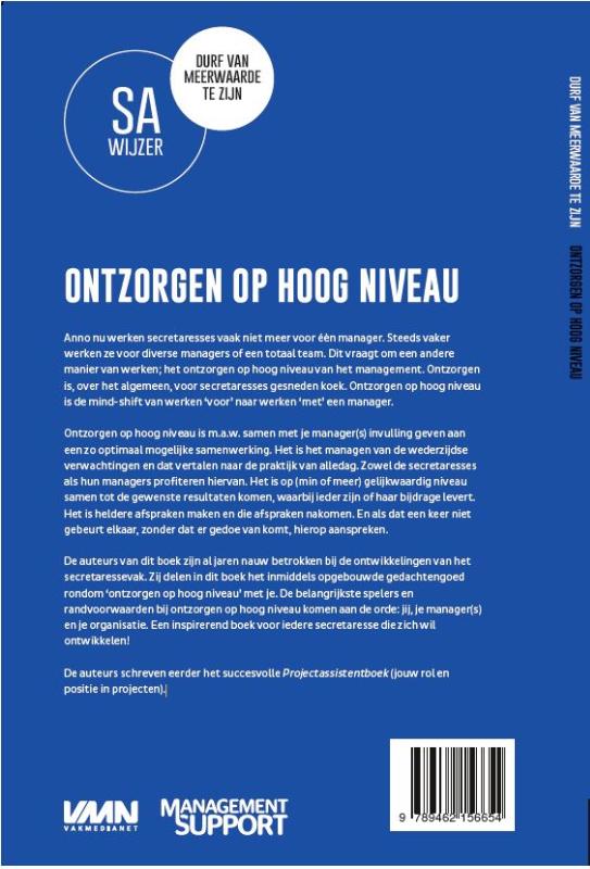 Achterkant van Ontzorgen op hoog niveau