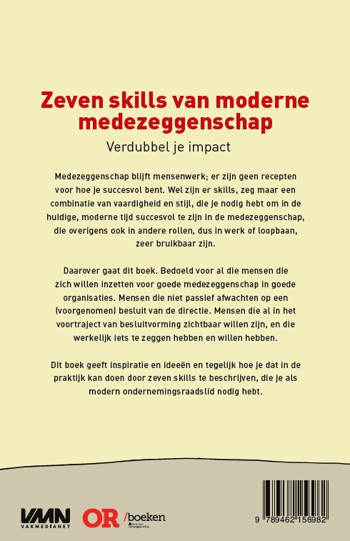 Achterkant van Zeven skills van moderne medezeggenschap
