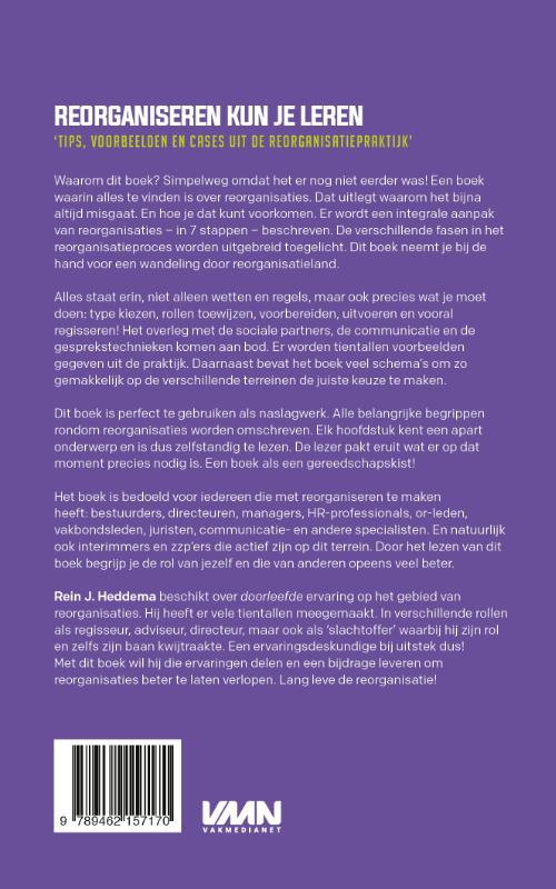 Achterkant van Reorganiseren kun je leren