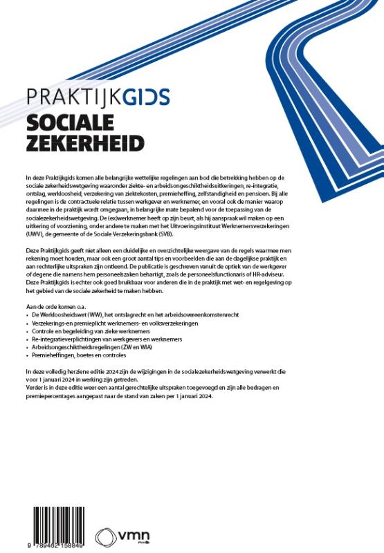 Achterkant van Praktijkgids Sociale Zekerheid 2024
