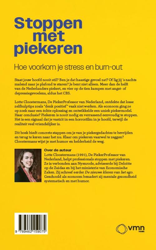 Achterkant van Stoppen met piekeren