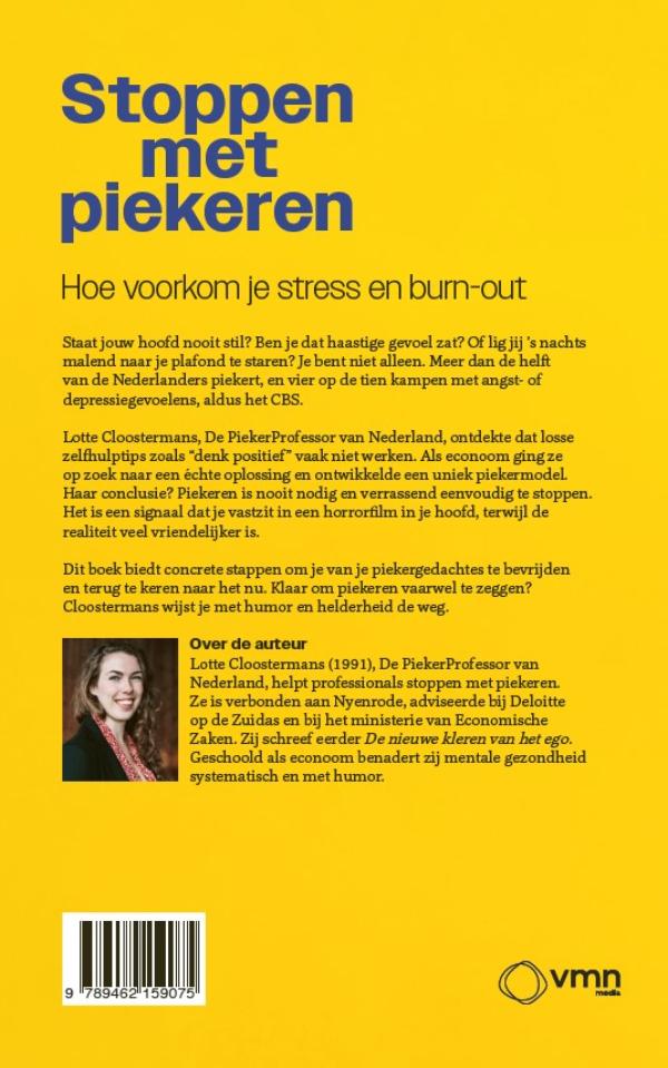 Achterkant van Stoppen met piekeren