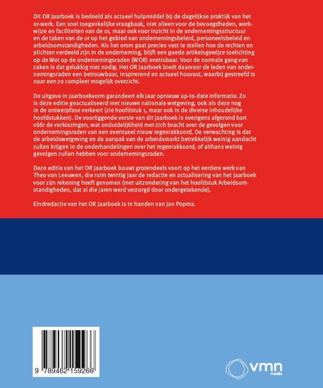 Achterkant van OR jaarboek 2026