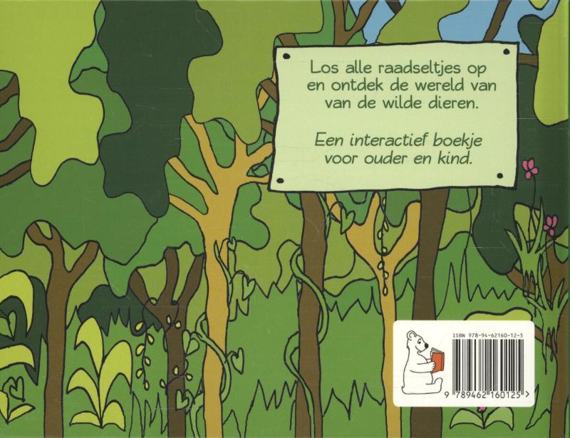 Achterkant van Raadseltjes bij de wilde dieren