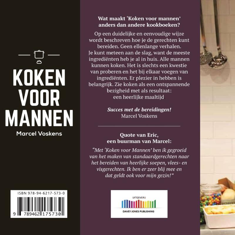 Achterkant van Koken voor mannen