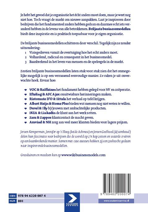 Achterkant van Briljante businessmodellen