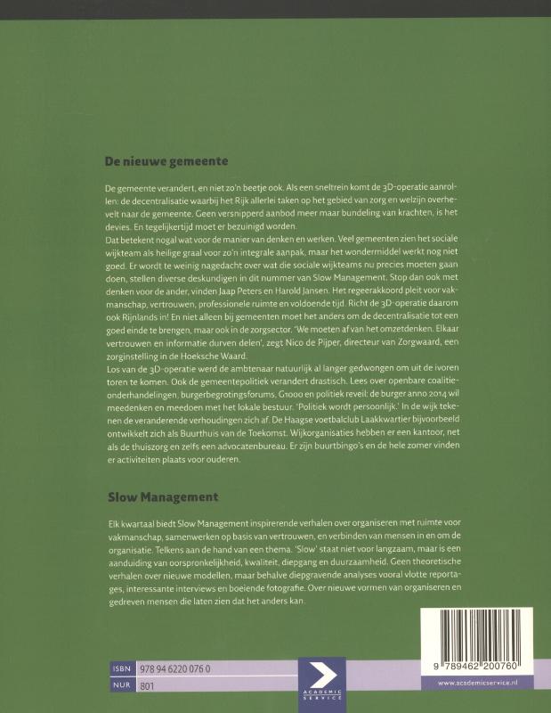 Achterkant van De nieuwe gemeente