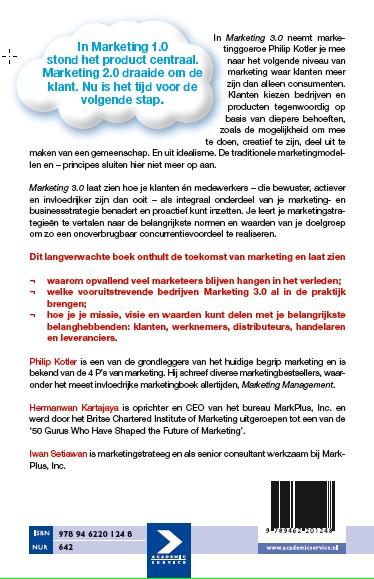 Achterkant van Marketing 3.0