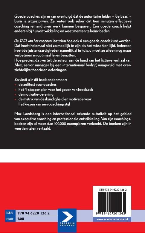 Achterkant van De TAO van het coachen