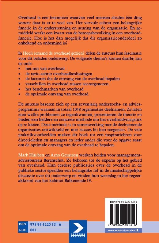 Achterkant van Heeft iemand de overhead gezien?