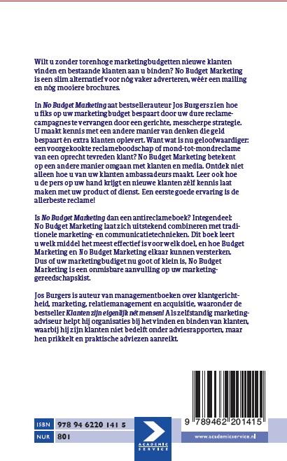 Achterkant van No budget marketing