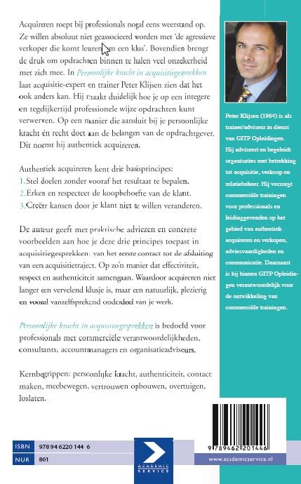 Achterkant van Persoonlijke kracht in acquisitiegesprekken