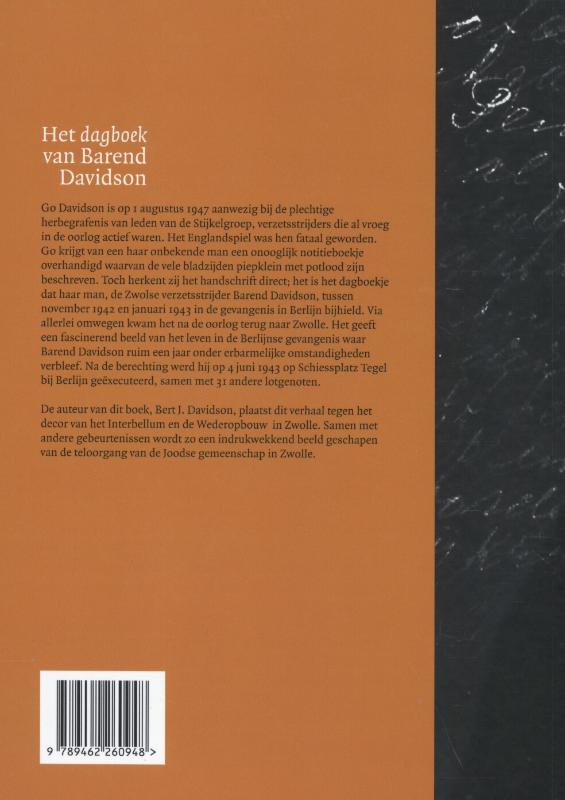 Achterkant van Het dagboek van Barend Davidson