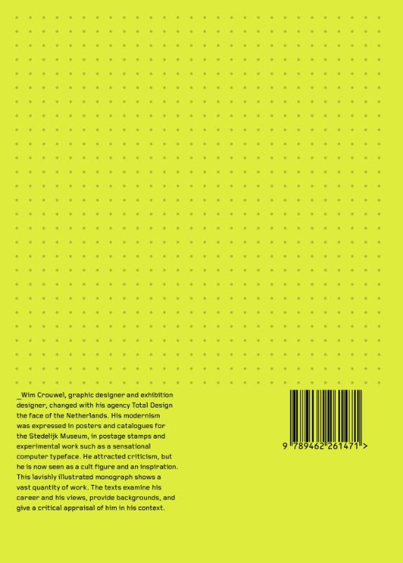 Achterkant van Wim Crouwel modernist
