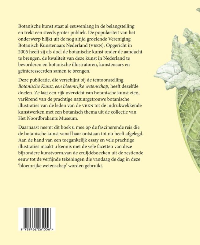 Achterkant van Botanische kunst, een bloemrijke wetenschap