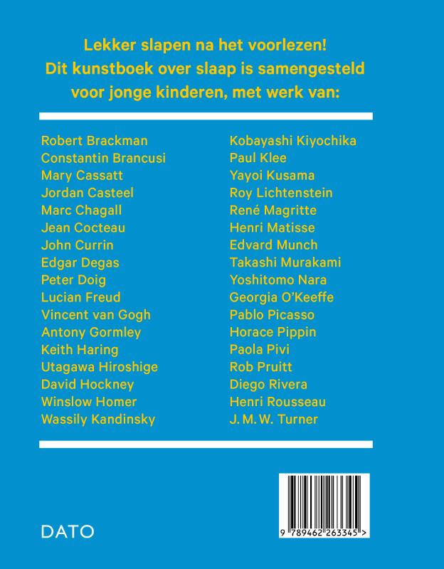 Achterkant van Mijn eerste kunstboek over slaap