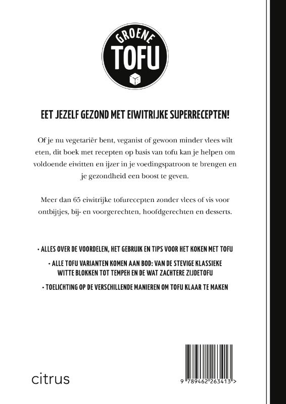 Achterkant van Groene tofu