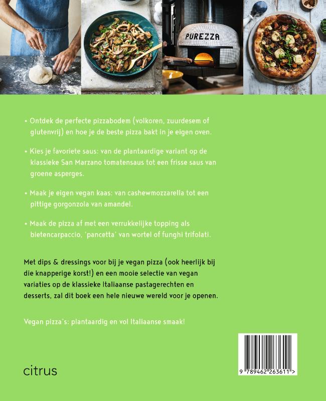 Achterkant van Vegan pizza